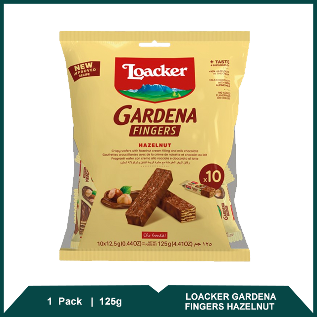 Product Loacker Gardena Fingers Hazelnut 125gm